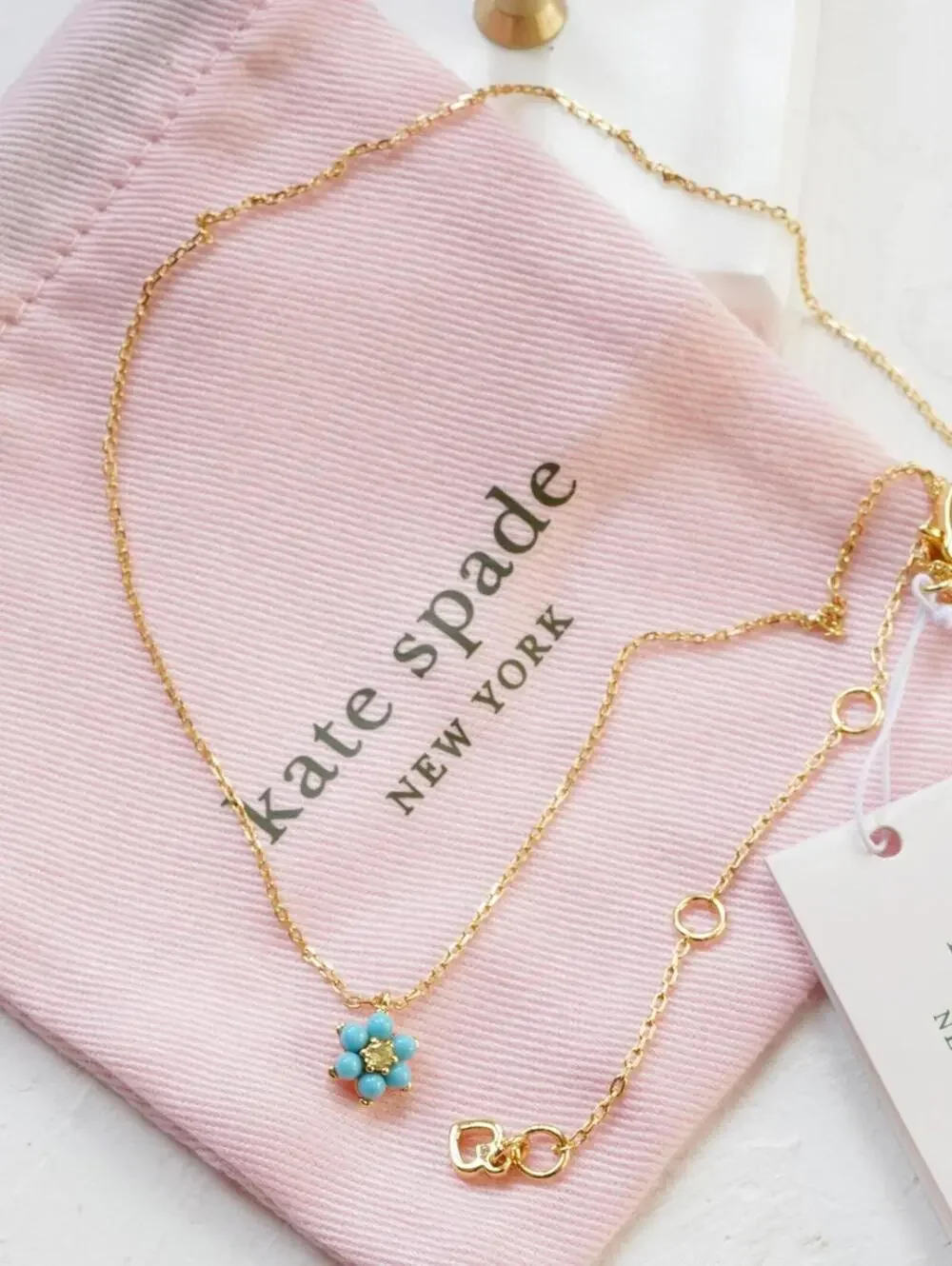 Kate Spade Myosotis Flower Mini Pendant Necklace